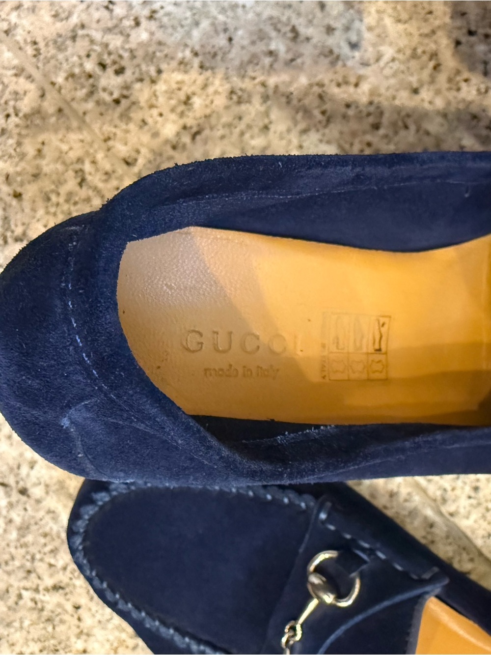 Gucci Women’s Navy Suede Horsebit Loafers - Picture 5 of 9